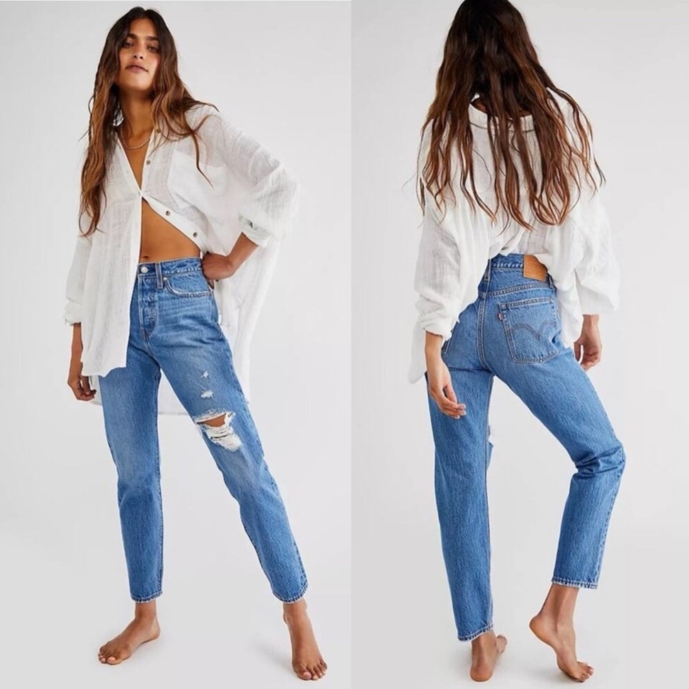 Levi’s Premium Womens Jean Wedgie Icon Athens Asleep Blue High Rise Sz 28 - Picture 3 of 12